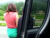 Hot Japanese milf gets her thrills in sex in the car picture 19