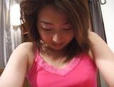 Sweet Japanese girl, Moemi Takagi,with hairy pussy gets teased on amateur cam picture 12