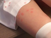 Horny teen nurse Mari Yamada has sex with her horny doctor enjoy hot wax