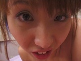 Peachy tits amateur babe, Kanako Enoki blows cock; and gets fucked in POV picture 106