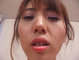 Peachy tits amateur babe, Kanako Enoki blows cock; and gets fucked in POV picture 13