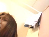 Sexy teen, Moe Otake, with hairy pussy and small tits rides cock in a toilet picture 33