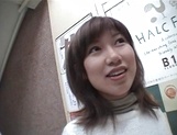 Mischievous Japnese teen, Riho Mishima, gives a blowjob in a toilet on pov picture 18