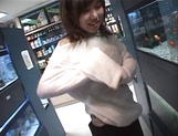 Mischievous Japnese teen, Riho Mishima, gives a blowjob in a toilet on pov picture 30