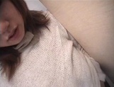 Mischievous Japnese teen, Riho Mishima, gives a blowjob in a toilet on pov