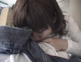 Mischievous Japnese teen, Riho Mishima, gives a blowjob in a toilet on pov picture 52