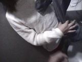 Mischievous Japnese teen, Riho Mishima, gives a blowjob in a toilet on pov picture 58