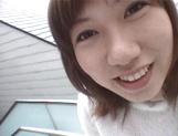 Mischievous Japnese teen, Riho Mishima, gives a blowjob in a toilet on pov picture 6