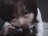 Mischievous Japnese teen, Riho Mishima, gives a blowjob in a toilet on pov picture 72
