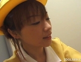 Japanese AV Model Gives A Blowjob In An Elevator picture 16