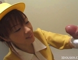Japanese AV Model Gives A Blowjob In An Elevator picture 19
