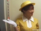 Japanese AV Model Gives A Blowjob In An Elevator picture 26