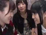Hibiki Ohtsuki and her two girlfriends play with dildo dongs and lick pussies picture 100