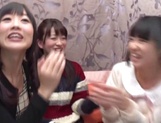 Hibiki Ohtsuki and her two girlfriends play with dildo dongs and lick pussies picture 20