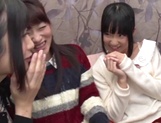 Hibiki Ohtsuki and her two girlfriends play with dildo dongs and lick pussies picture 36