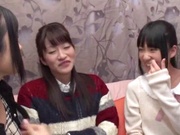 Hibiki Ohtsuki and her two girlfriends play with dildo dongs and lick pussies