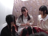 Lesbian girl Hibiki Ohtsuki tempts her two sweet girlfriends