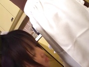 Attractive Japanese maids strip in the kitchen to play lesbian