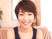 Petite short-haired milf Nanami Kawakami has sex with a horny man