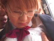 Asian schoolgirl with sexy glasses gets fucked by teacher