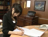 Pretty Japanese office lady Airi Mikami fucked by her horny boss