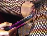 Juri Kano, Asian milf in sexy fishnets in arousing toy insertion on cam picture 26