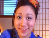 Sweet kimono lady Shizuku Morino enjoys hardcore and gets facial cumshot picture 19