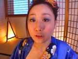 Sweet kimono lady Shizuku Morino enjoys hardcore and gets facial cumshot picture 27