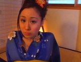 Sweet kimono lady Shizuku Morino enjoys hardcore and gets facial cumshot picture 31