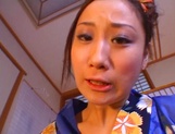 Sweet kimono lady Shizuku Morino enjoys hardcore and gets facial cumshot picture 35