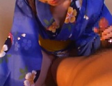 Sweet kimono lady Shizuku Morino enjoys hardcore and gets facial cumshot picture 61