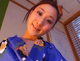 Sweet kimono lady Shizuku Morino enjoys hardcore and gets facial cumshot picture 67