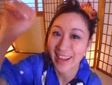 Sweet kimono lady Shizuku Morino enjoys hardcore and gets facial cumshot