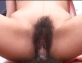 Naughty milf in a kimono gets her hairy pussy fingered and slammed picture 62