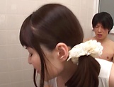 Sexy Japanese AV model gets banged in the bathroom picture 23