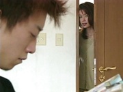 Japanese AV model is a mature chick banging younger guy