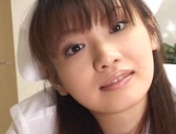 Hot nurse Akane Oozora sucks her patient and eats sperm picture 12