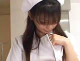 Hot nurse Akane Oozora sucks her patient and eats sperm picture 13