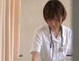 Helpful Japanese nurse Kotomi Saeki licks balls and sucks cock picture 105