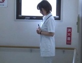 Helpful Japanese nurse Kotomi Saeki licks balls and sucks cock picture 11