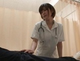 Helpful Japanese nurse Kotomi Saeki licks balls and sucks cock picture 124