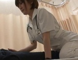 Helpful Japanese nurse Kotomi Saeki licks balls and sucks cock picture 128