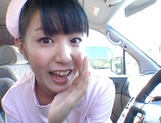 Asian nurse Nana Nanaumi gets hard fucked on the back seat