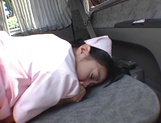 Asian nurse Nana Nanaumi gets hard fucked on the back seat picture 30