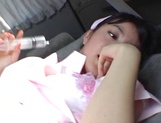 Asian nurse Nana Nanaumi gets hard fucked on the back seat picture 43