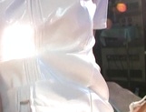 Japanese AV Model is a nurse in white lingerie plays with cock like a true diva