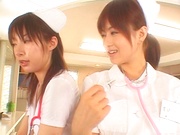 Japanese AV Models in nurse uniforms in wild foursome