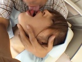 Sexy nurse Ria Sakurai blows cock and enjoys doggy-style fuck picture 30