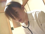 Sexy JP nurse, Ai Himeno wearing lingerie loves playing with toys