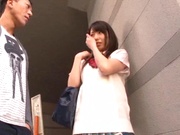 Horny teen Kokomi Naruse gets her mouth and pussy fucked by a random guy